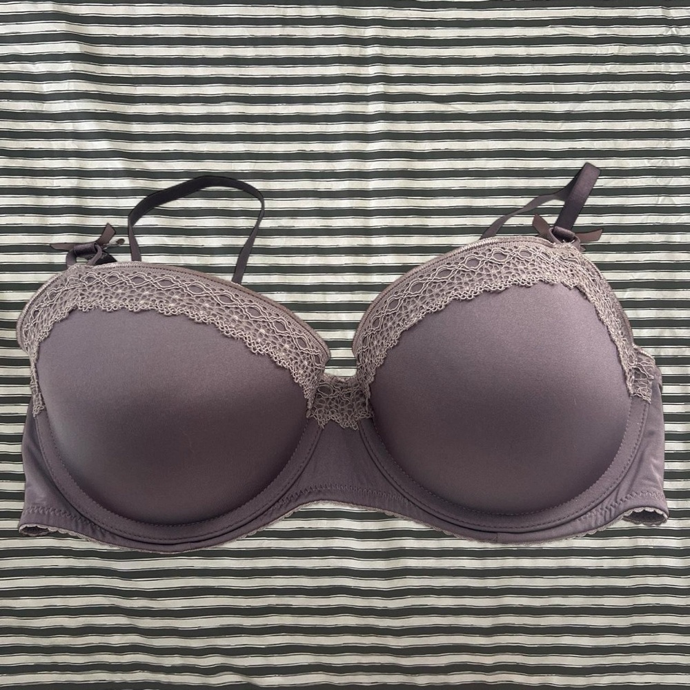 Plum Lace-Trim Underwire Bra - Women Intimates
